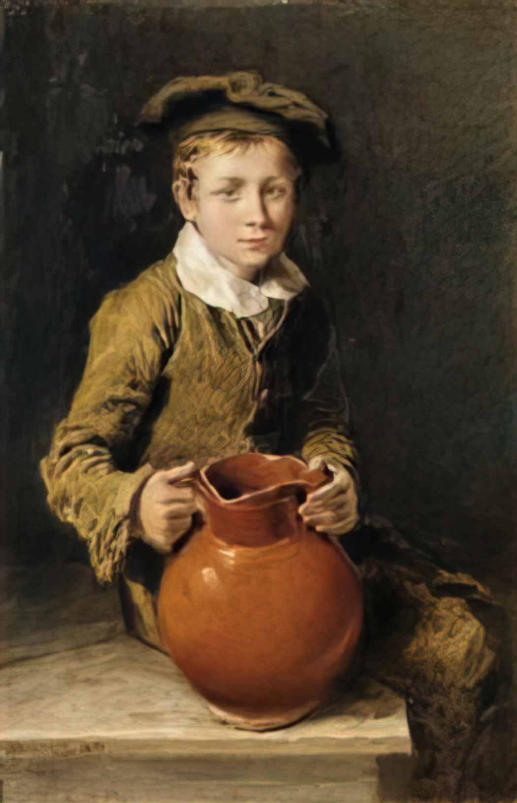 William Henry Hunt william henry hunt a boy seated on a bench with a Art A4 Photo Print