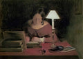 William Henry Hunt william henry hunt girl writing by lamplight c1850 Art A4 Photo Print
