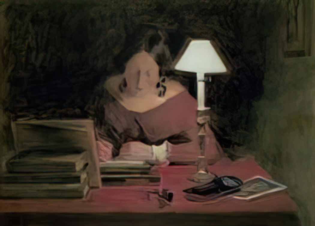 William Henry Hunt william henry hunt girl writing by lamplight c1850 Art A4 Photo Print