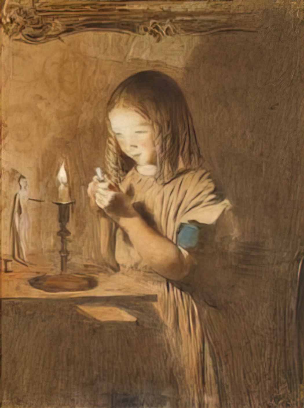 William Henry Hunt william henry hunt threading a needle the young se Art A4 Photo Print