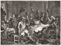 William Hogarth A Midnigh Modern Conversation 18thc Vintage A4 Photo Print