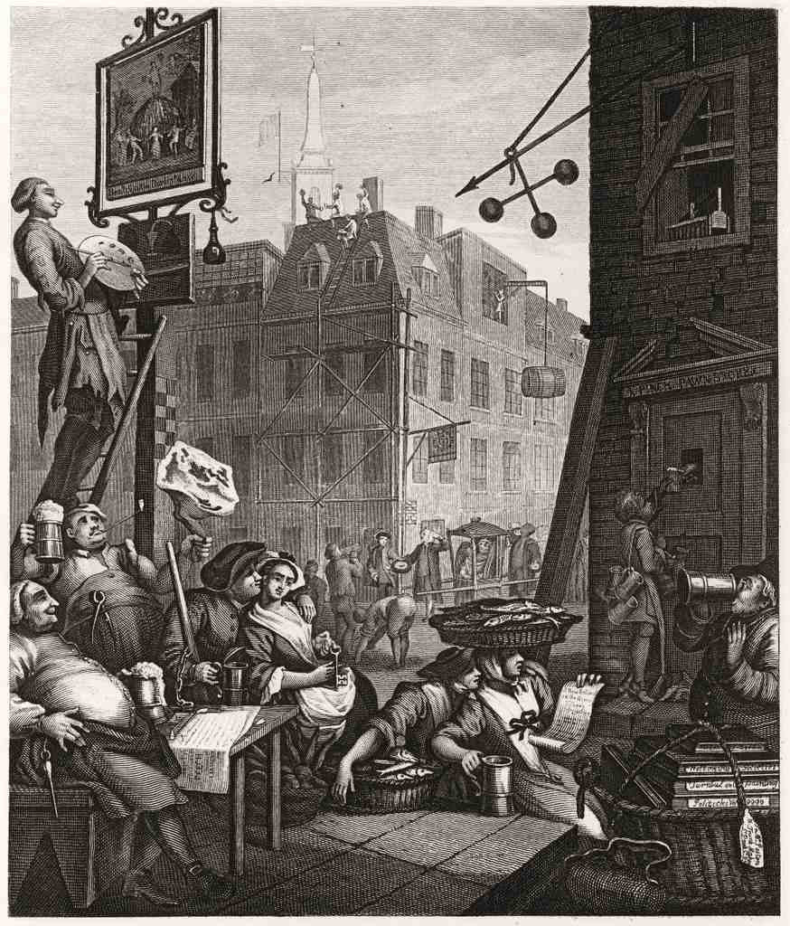 William Hogarth Beer Street 1806 Vintage A4 Photo Print