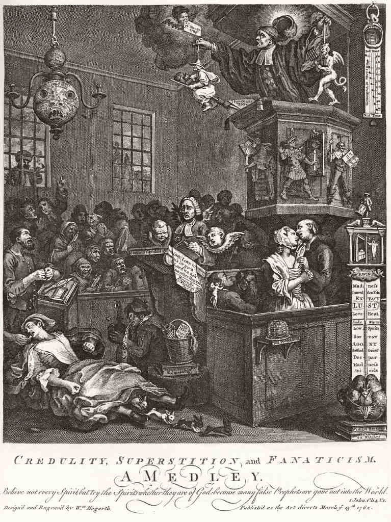 William Hogarth Credulity Superstition And Fanaticism 18thc Vintage A4 Photo Print
