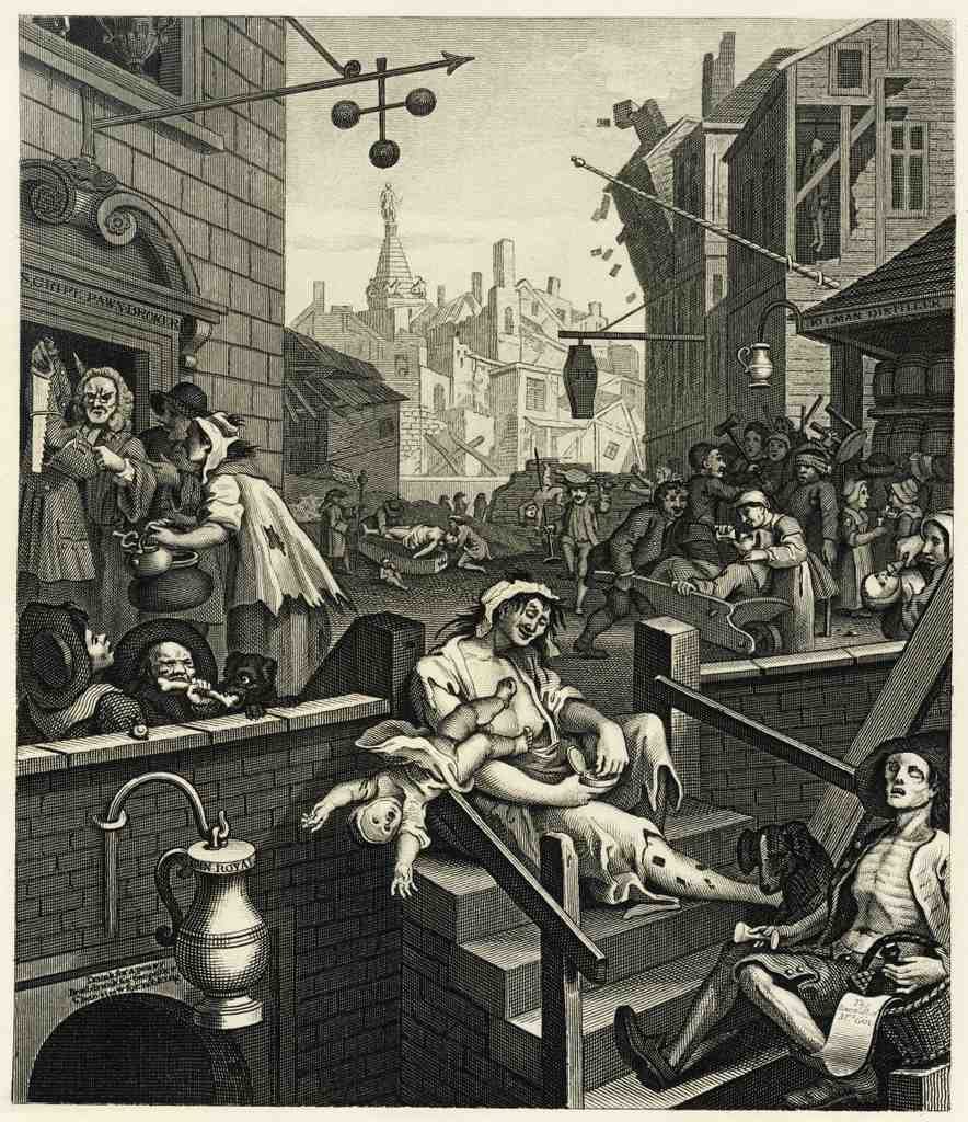 William Hogarth Gin Lane 1807 Vintage A4 Photo Print
