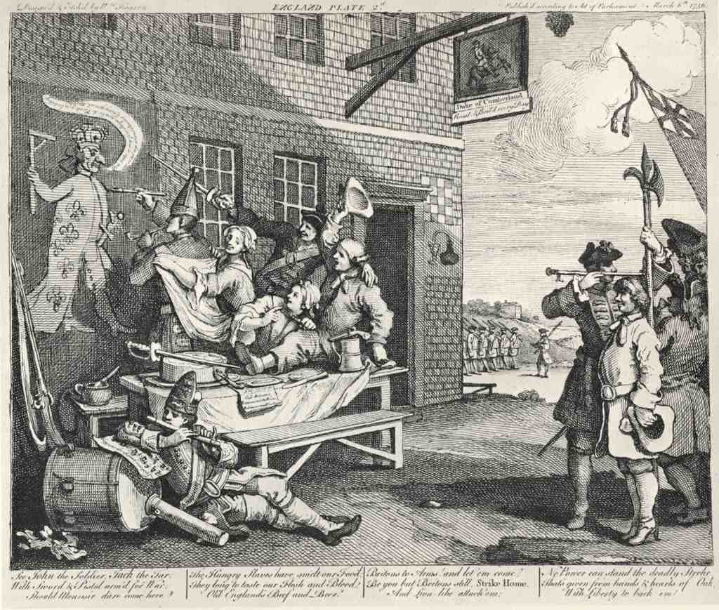William Hogarth The Invasion Plate 2 England 18thc Vintage A4 Photo Print