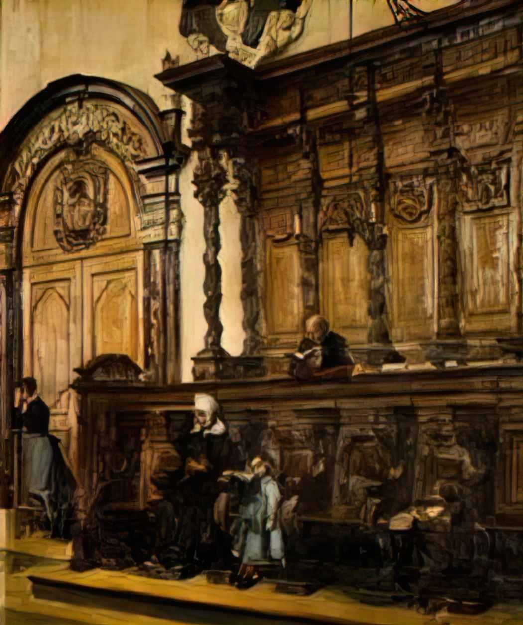 William Logsdail church interior 1880 Art A4 Photo Print