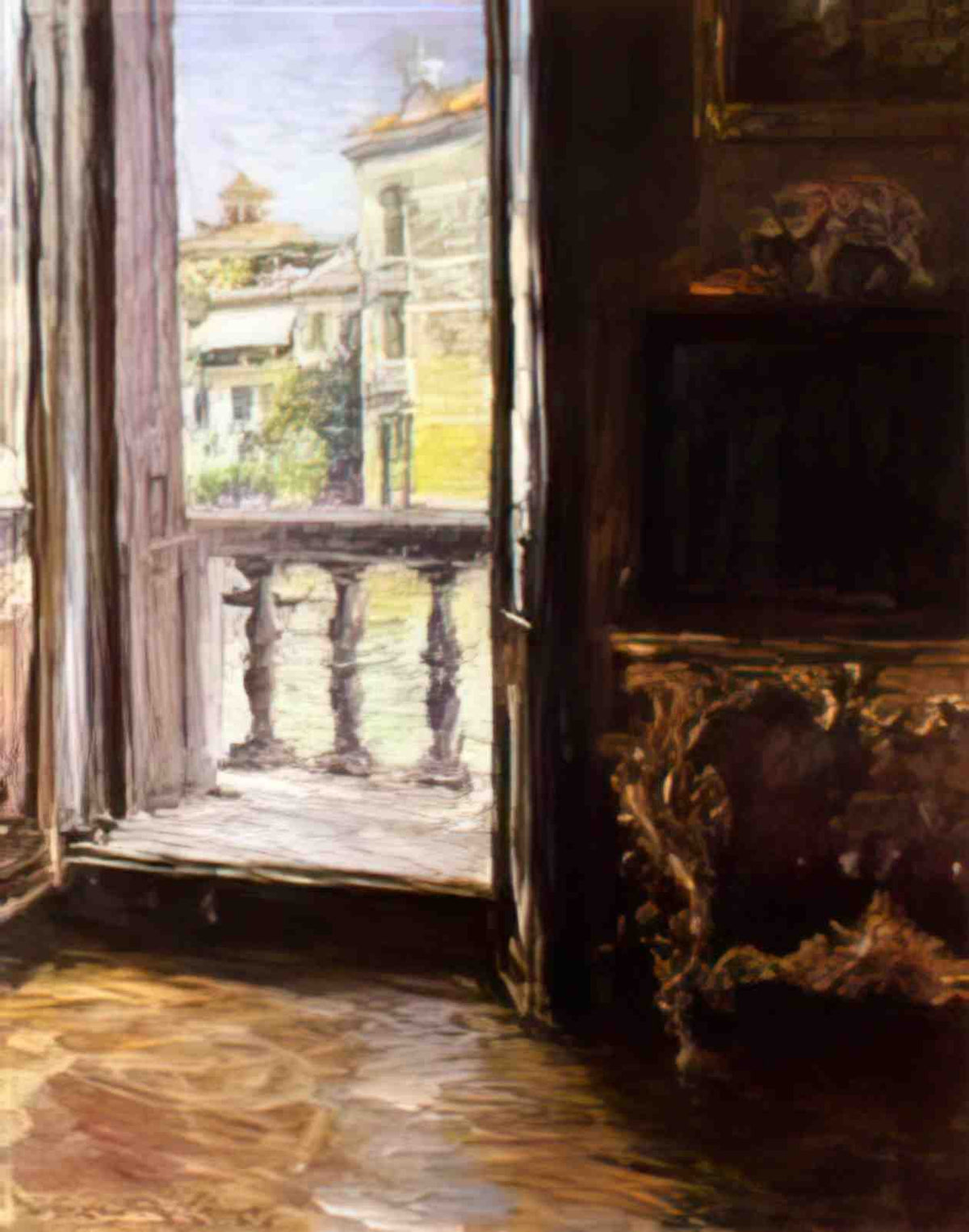 William Merritt Chase a venetian balcony Art A4 Photo Print