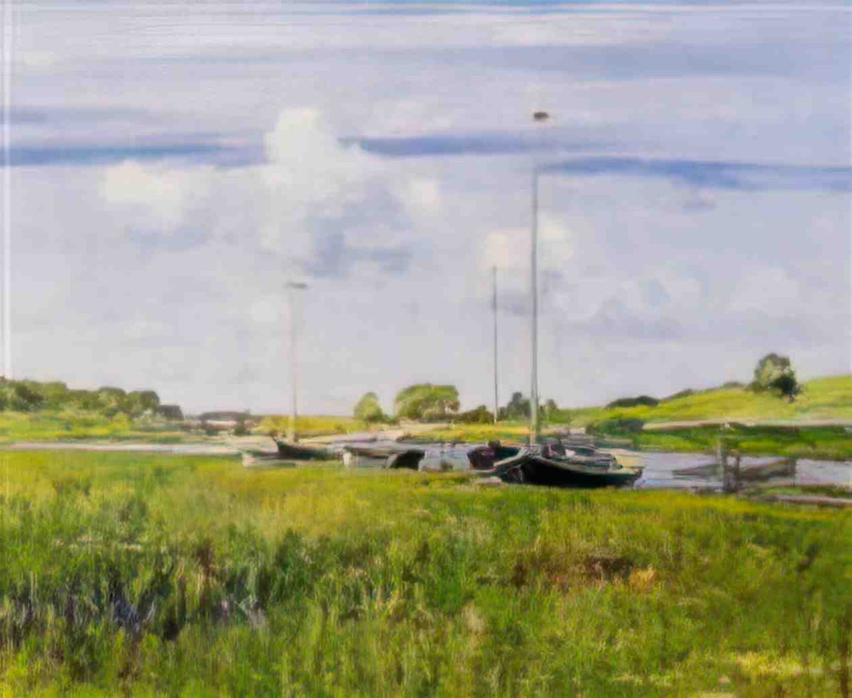 William Merritt Chase at the boat landing Art A4 Photo Print