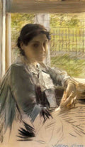 William Merritt Chase at the window Art A4 Photo Print