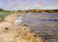 William Merritt Chase beach scene morning at canoe place Art A4 Photo Print
