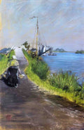 William Merritt Chase dutch canal aka canal path holland Art A4 Photo Print