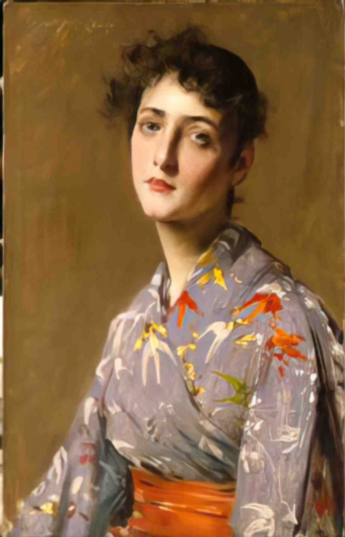 William Merritt Chase girl in a japanese costume Art A4 Photo Print