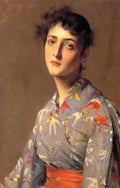 William Merritt Chase girl in a japanese kimono Art A4 Photo Print