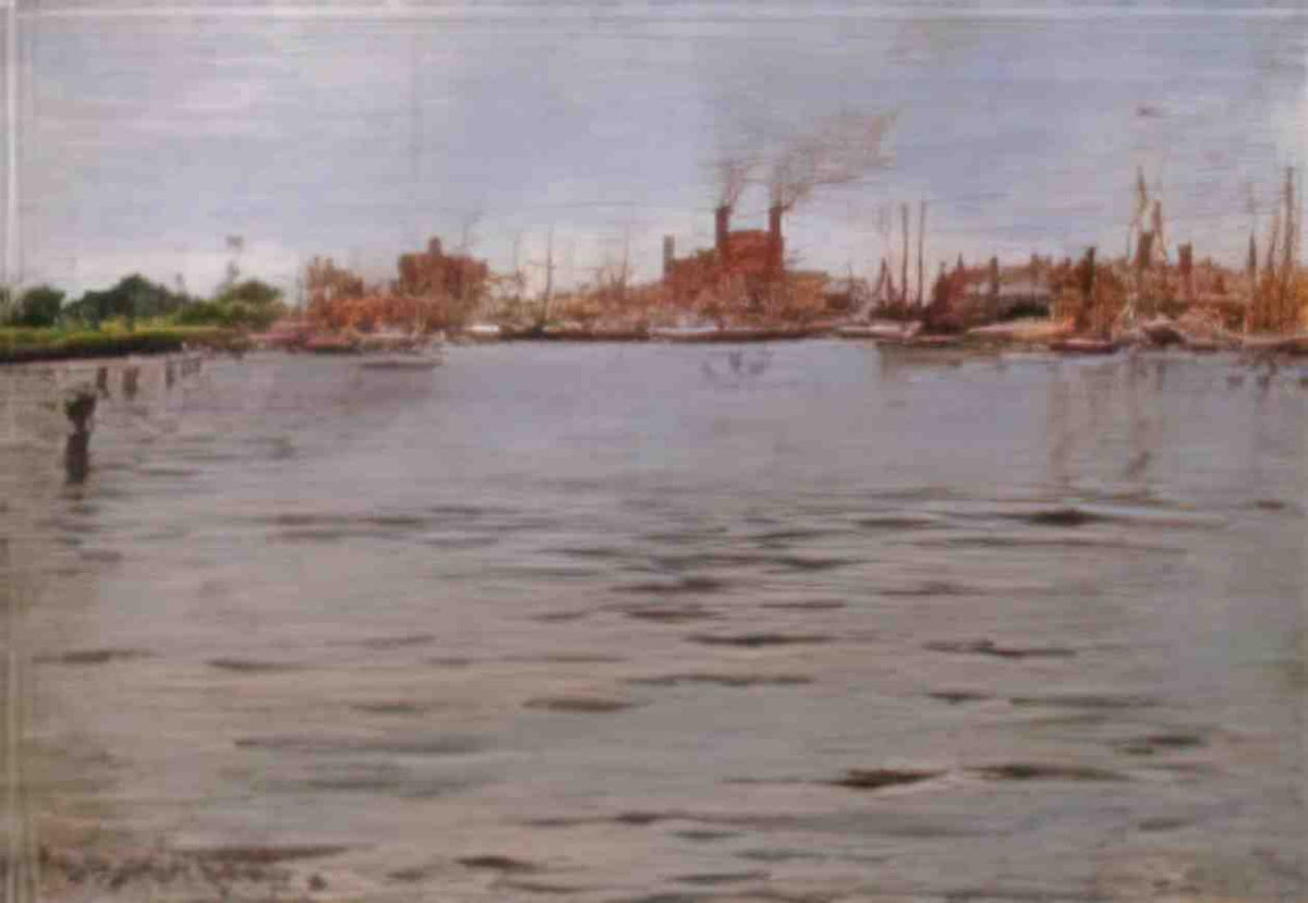 William Merritt Chase harbor scene brooklyn docks Art A4 Photo Print