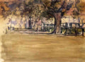 William Merritt Chase in washington park brooklyn n y Art A4 Photo Print