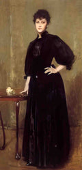 William Merritt Chase lady in black Art A4 Photo Print