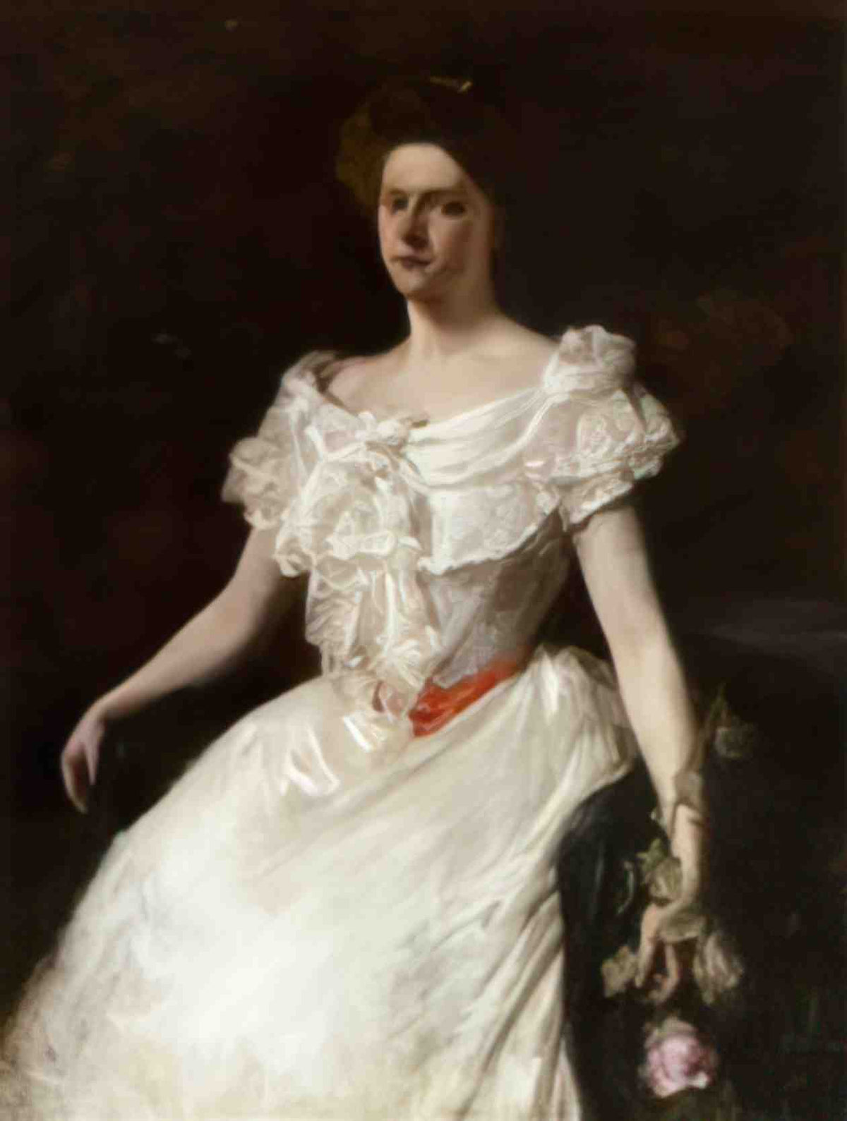 William Merritt Chase lady with a rose Art A4 Photo Print