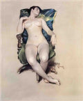 William Merritt Chase nude resting Art A4 Photo Print