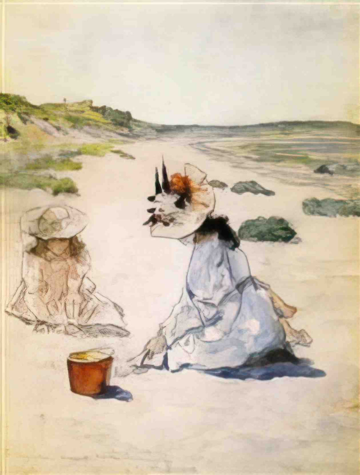 William Merritt Chase on the beach shinnecock Art A4 Photo Print
