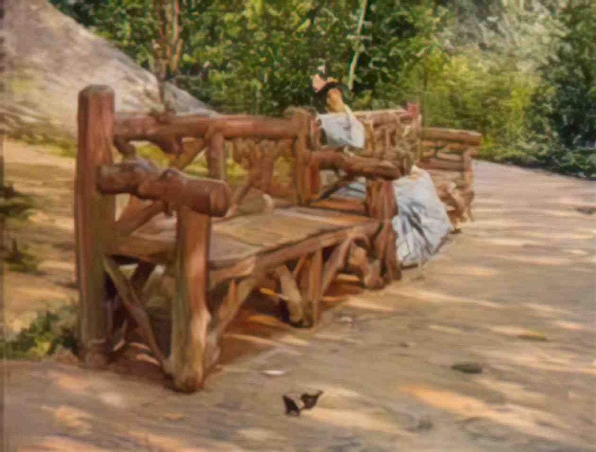 William Merritt Chase park bench aka an idle hour in the park central Art A4 Photo Print
