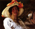 William Merritt Chase portrait of clara stephens wearing a hat with a Art A4 Photo Print