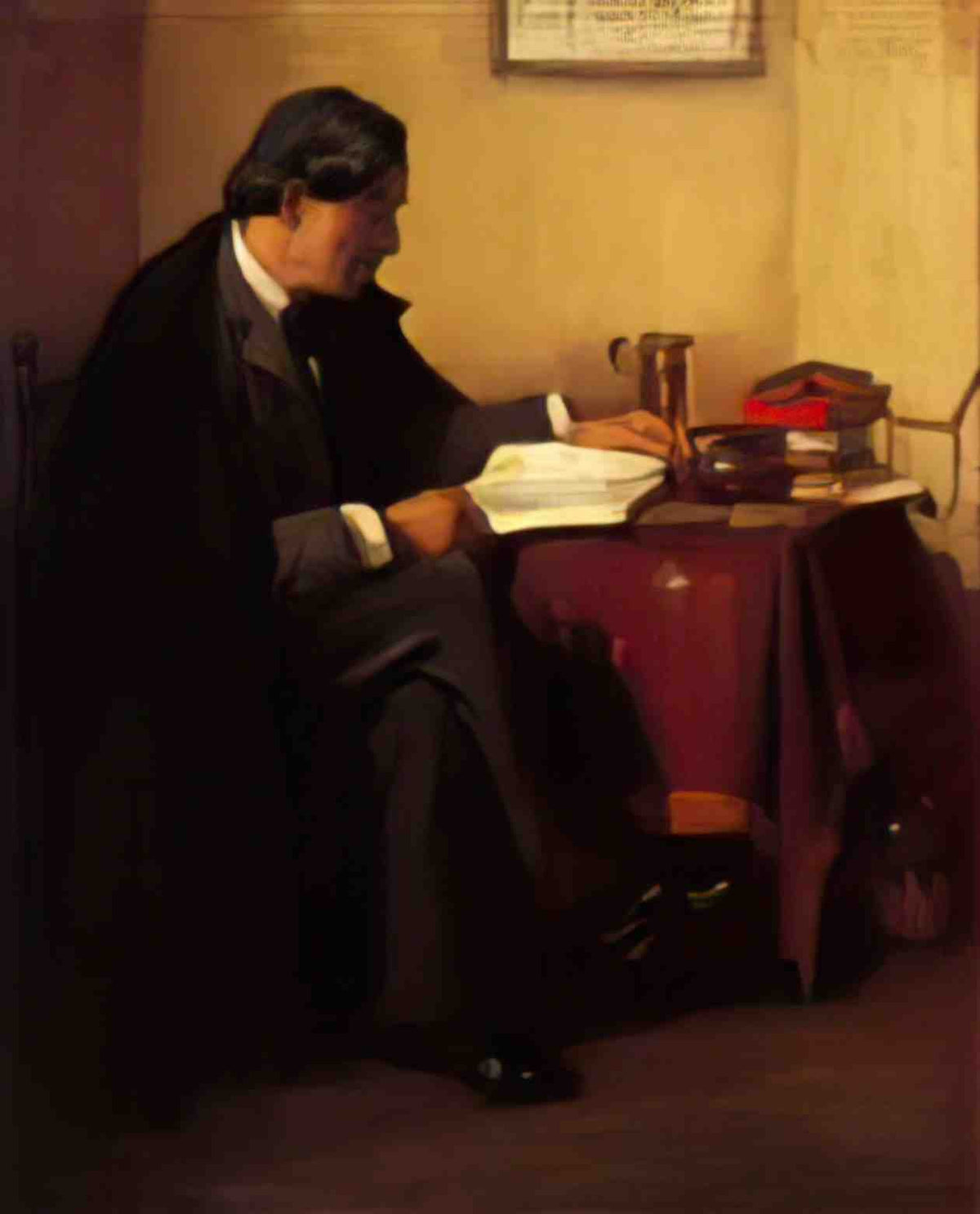 William Merritt Chase portrait of elbert hubbard aka the roycrafter Art A4 Photo Print