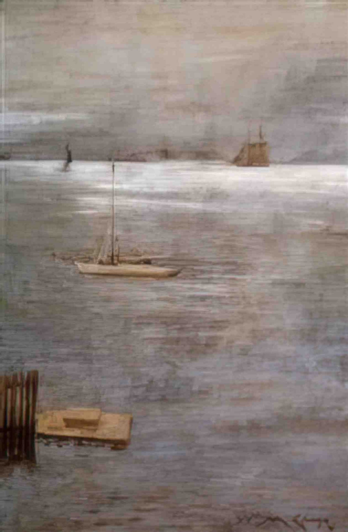 William Merritt Chase sailboat at anchor Art A4 Photo Print