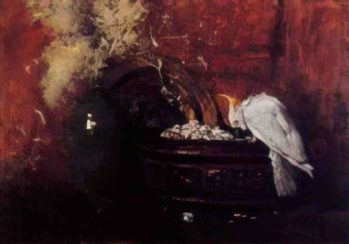 William Merritt Chase still life with cockatoo Art A4 Photo Print