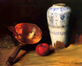 William Merritt Chase still liife with china vase copper pot an apple Art A4 Photo Print