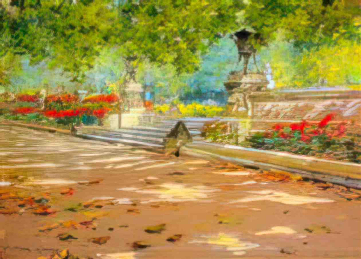 William Merritt Chase terrace prospect park Art A4 Photo Print