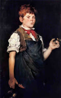 William Merritt Chase the apprentice aka boy smoking Art A4 Photo Print
