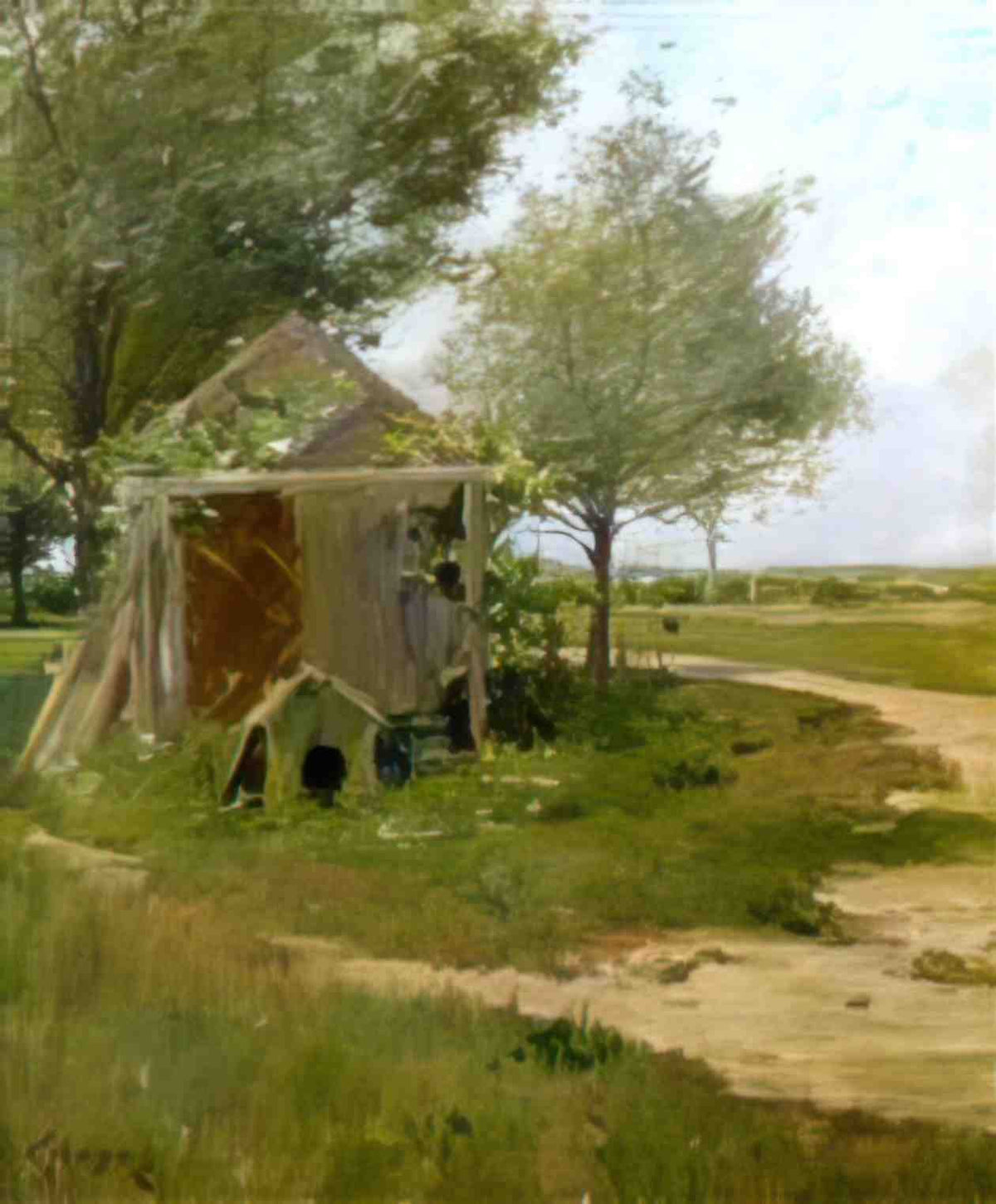 William Merritt Chase the back yard shinnecock long island new york Art A4 Photo Print