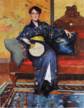 William Merritt Chase the blue kimono aka girl in blue kimono A4 Photo Print