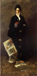 William Merritt Chase the japanese book Art A4 Photo Print