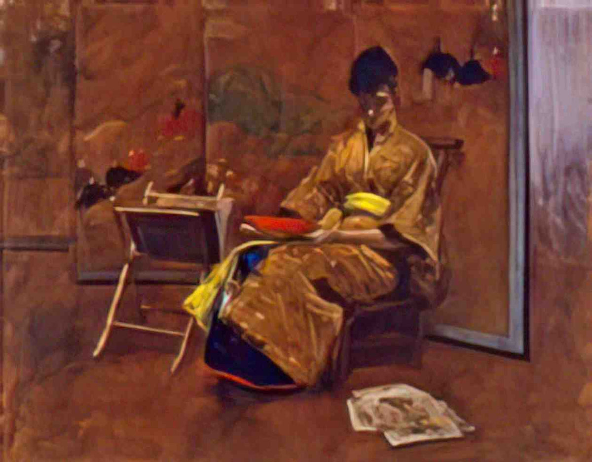 William Merritt Chase the kimono Art A4 Photo Print