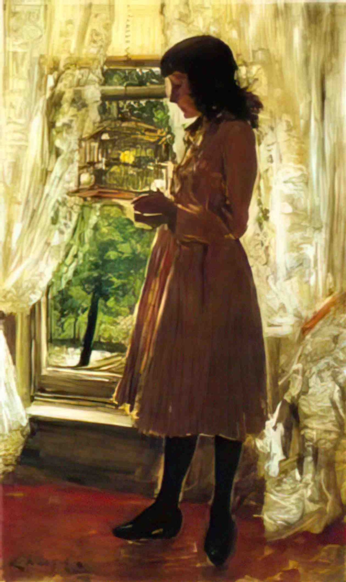 William Merritt Chase the pet canary Art A4 Photo Print