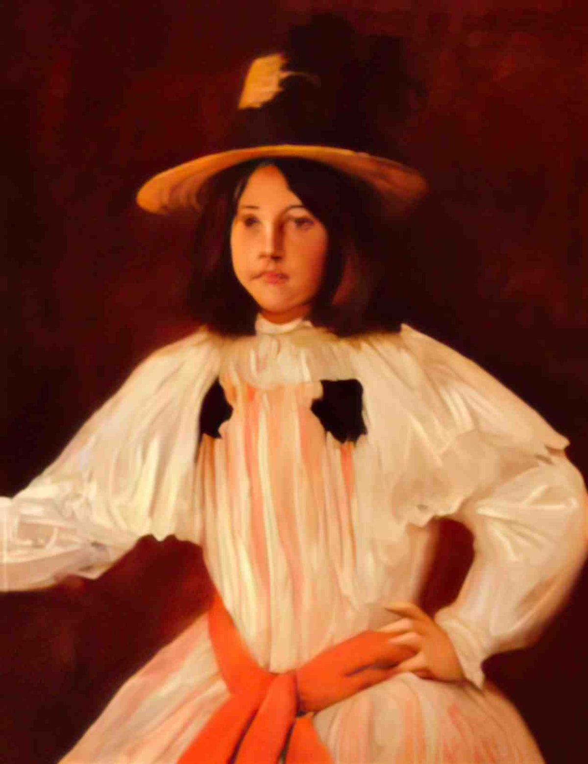 William Merritt Chase the red sash Art A4 Photo Print