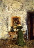 William Merritt Chase woman in green Art A4 Photo Print