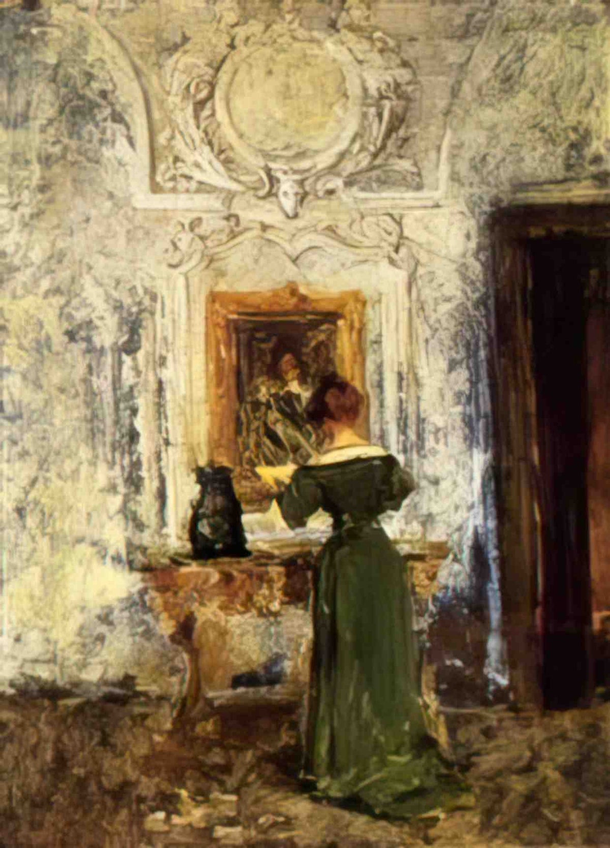 William Merritt Chase woman in green Art A4 Photo Print