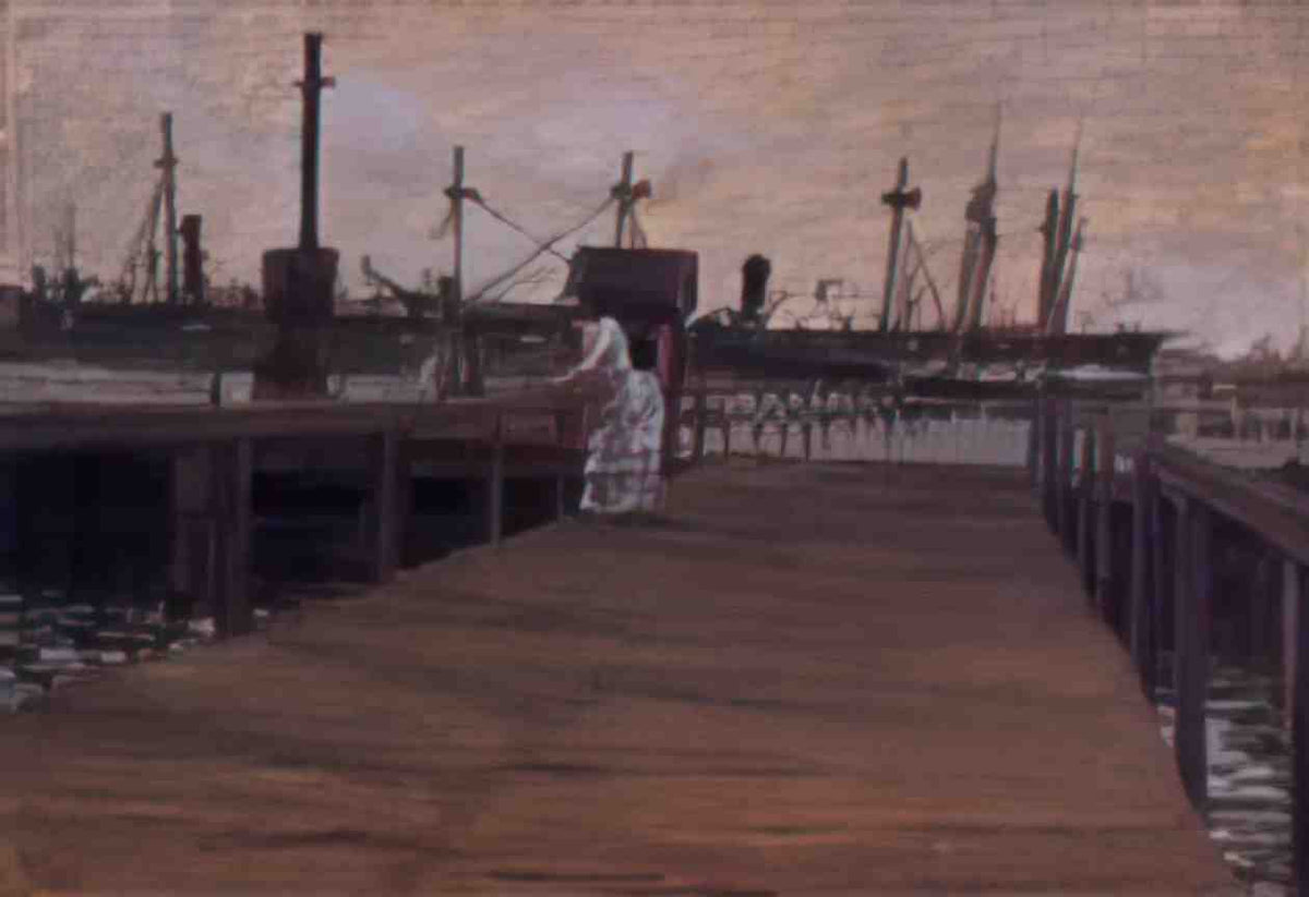 William Merritt Chase woman on a dock Art A4 Photo Print