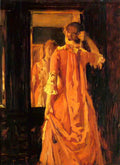 William Merritt Chase young woman before a mirror Art A4 Photo Print