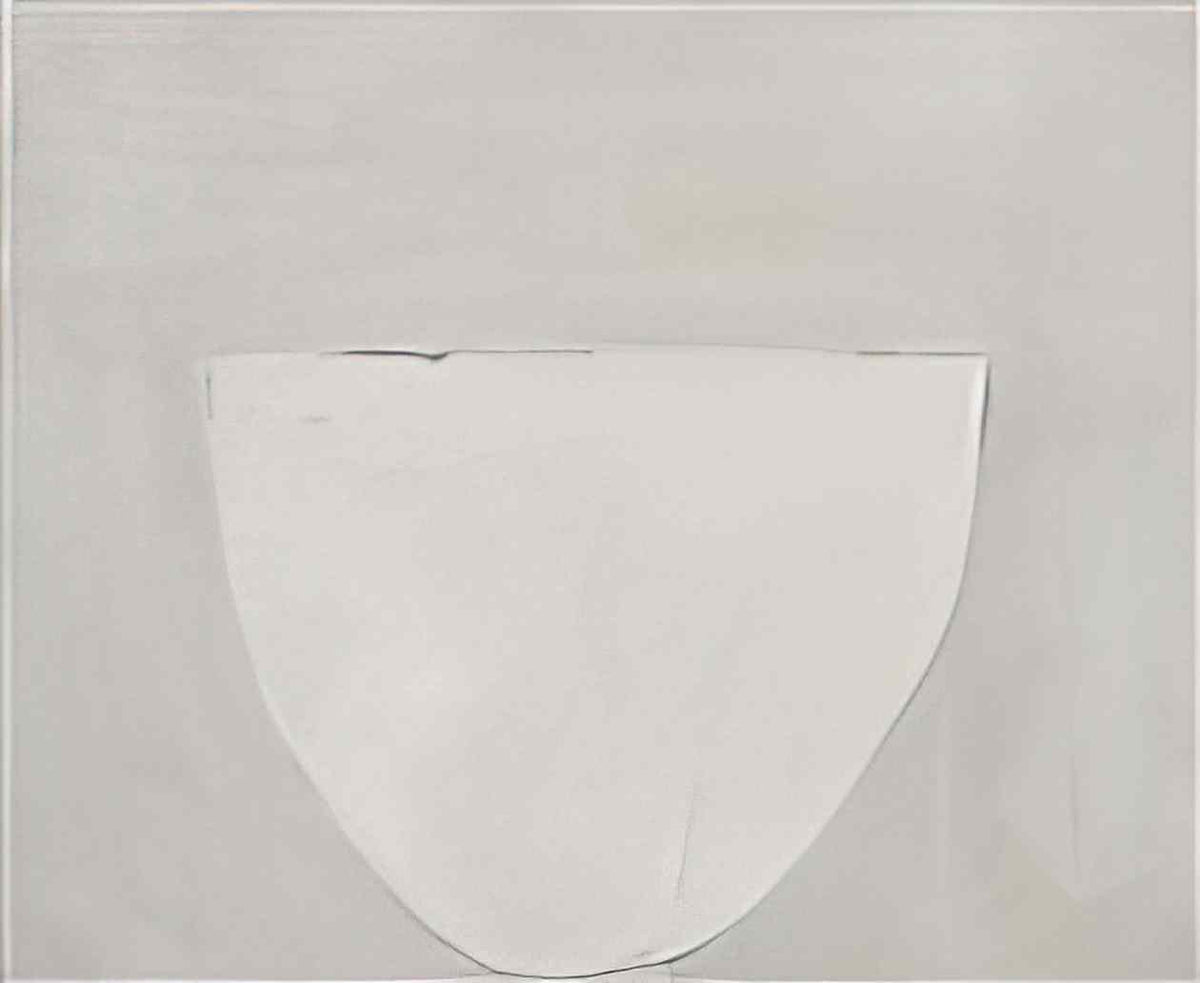 William Scott bowl white on grey 1962 Art A4 Photo Print