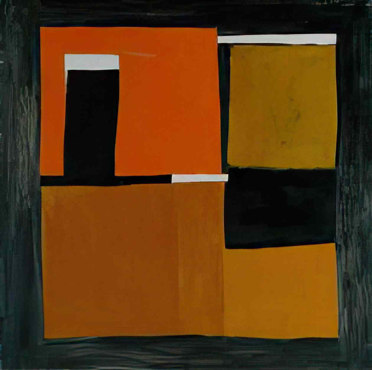 William Scott orange black and white composition 1953 Art A4 Photo Print