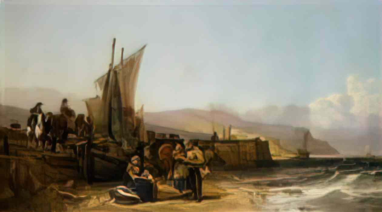 William Shayer bargaining for the catch Art A4 Photo Print