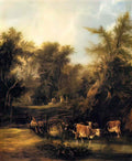 William Shayer cattle by a stream Art A4 Photo Print