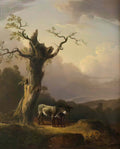 William Shayer donkeys in landscape Art A4 Photo Print
