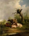 William Shayer landscape with cattle Art A4 Photo Print