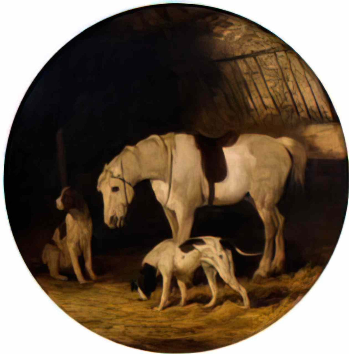 William Shayer pony and dogs 1860 Art A4 Photo Print