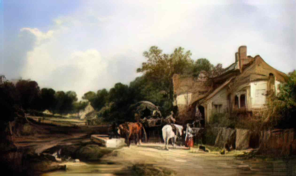 William Shayer the road side inn somerset Art A4 Photo Print