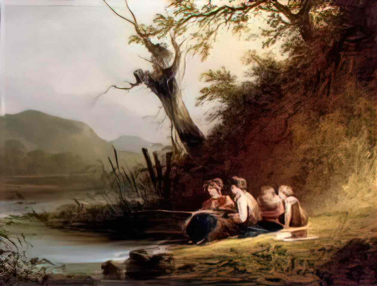 William Shayer the young anglers Art A4 Photo Print